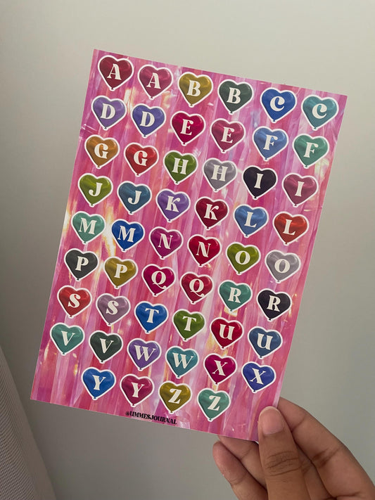 Valentine Letter Sticker Sheet